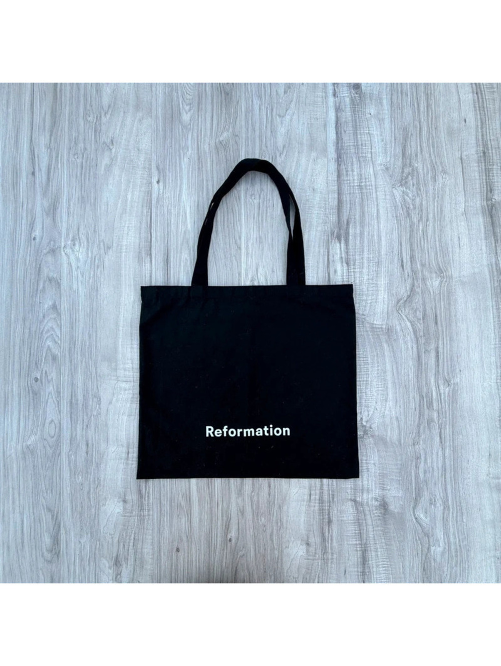 Reformation black canvas tote bag